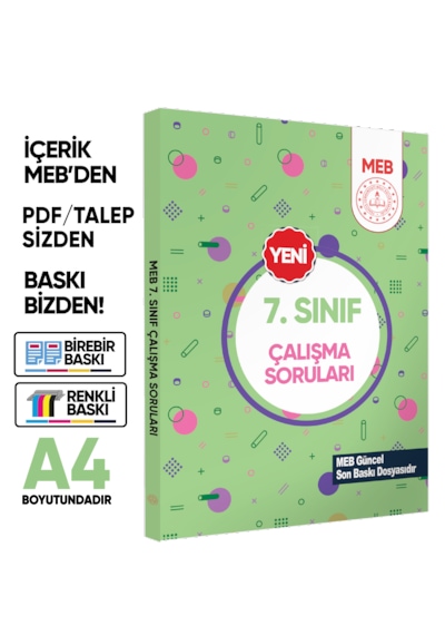7.sınıf Meb Örnek Soru Bankası Ve Kazanım Kavrama Testleri 4lü Set Renkli Baskı Baskı Ücreti