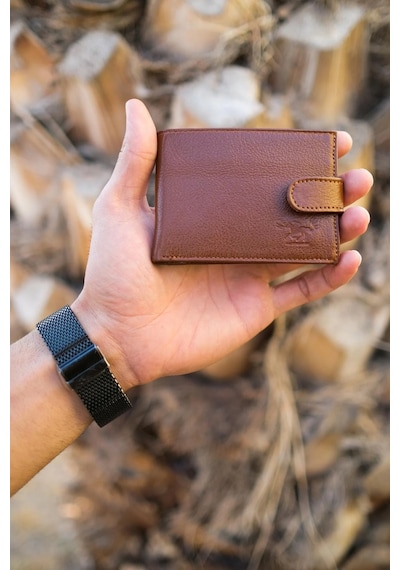 Newish Polo Erkek Hakiki Deri Cüzdan Ve Kartlık New253 Taba