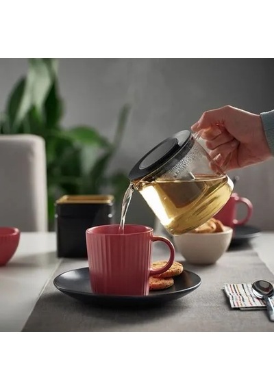 Sumuhome Rıklıg Pratik Cam Demlik 0.6 Lt Siyah - Şeffaf