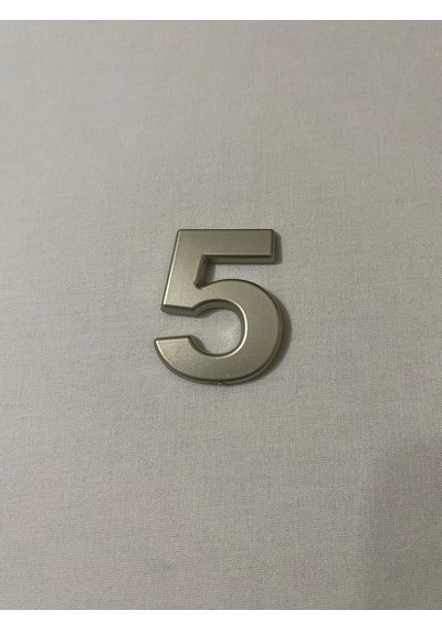 5 Beş Numara Yapışkanlı Daire Bina Villa Kapı Numarası Sarı Gold 4 Cmx5cm No:5 Plastik