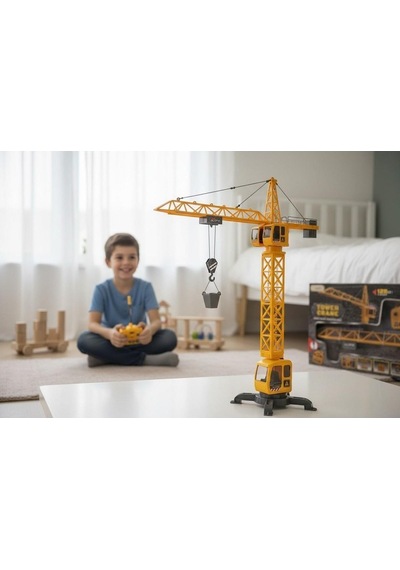Uzaktan Kumandalı Dev Kule Vinç Seti - 128 Cm Boyunda, Işıklı Ve Sesli Mühendislik Serisi