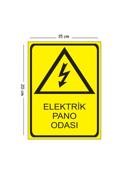 Metal Elektrik Pano Odası 15x20 Cm Uyarı İş Güvenliği Levhası