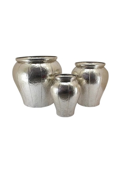 Panalı Pnl-mg82 L Metal Dekoratif Saksı 63 X 60,5 Cm Gümüş