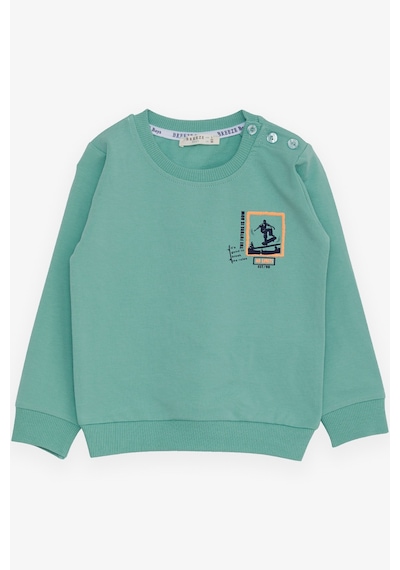 Breeze Erkek Bebek Sweatshirt Kaykaycı Baskılı 9 Ay-3 Yaş, Mint Yeşili 3 Yaş Mint Yeşili