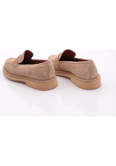Dgn 1234 Erkek Loafer Ayakkabi Bej Süet