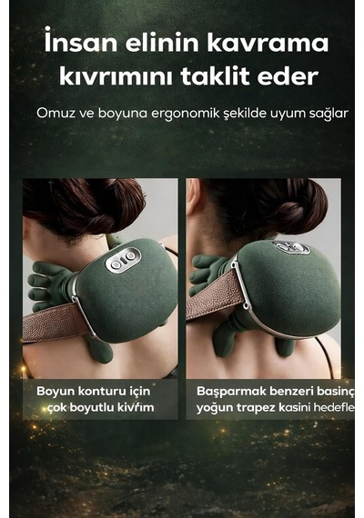 Isıtmalı 3d Boyun Omuz Masaj Aleti Şarjlı Taşınabilir 3 Kademe Masaj Cihazı