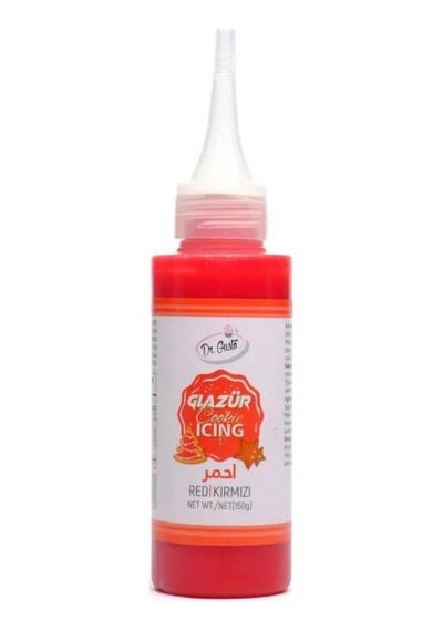 Glazür Cookie Icing Kırmızı 150 Gr Kurabiye, Cupcake Ve Pasta İçin Kullanıma Hazır Şeker Glazürü