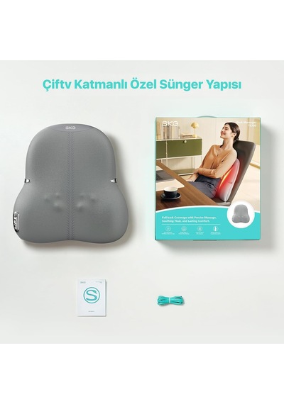SKG  Ts700 Derin Doku 4d Shiatsu Akıllı Bel Ve Sırt Masaj Yastığı Isı Terapisi & Termoterapi Gri