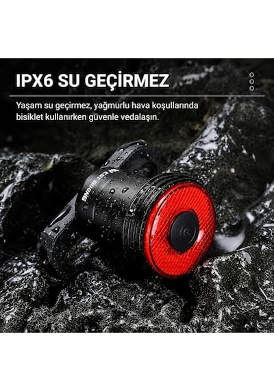 Akıllı Fren Sensörlü Bisiklet Arka Lambası