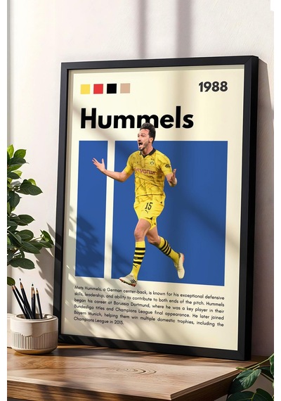 Mats Hummels Çerçeveli Tablo - Dekoratif Çerçeveli Futbolcu Poster Tablo