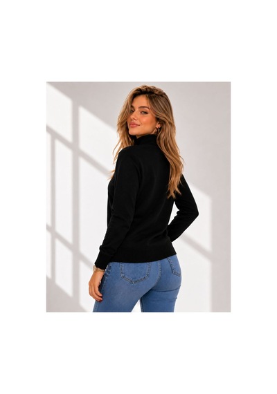Hira Life Fashion Kadın Şık Tasarım Ve Yumuşak Dokulu Dik Yaka Triko Basic Kazak Bluz Siyah Siyah Hira Life Fashion Kadın Şık Tasarım Ve Yumuşak Dokulu Dik Yaka Triko Basic Kazak Bluz Siyah Siyah
