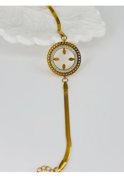 Mepa Gold Zirkon Taşlı Çelik Çelik Bileklikler 17 + 4 Cm - Kbl0365 Najmaddin Altın