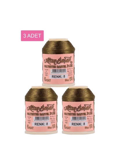 3 Adet Altınbaşak Oya Ve Dantel İpi 20 Gr - Royaleks - No: 008