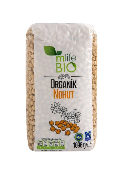 Ml Life Bio Organik Nohut 1 Kg - 6 Adet Tarı