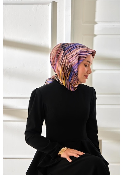 Silk Home Twill İpek Eşarp 11484-23 Siyah, Saks, Sarı, Pudra, Sarı, Yavruağzı