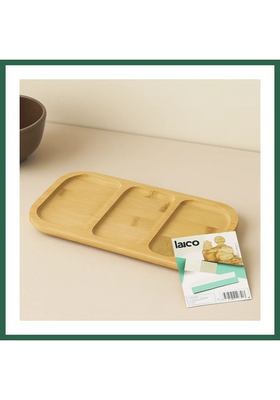 Bezos Bambu 3 Bölmeli Sunum Tepsisi 25x14 Cm Bzs01