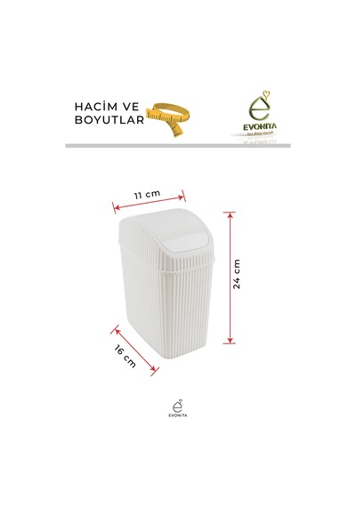 Kapaklı Mini Çok Amaçlı Saklama Kutusu Masa Üstü Organizer Banyo Mutfak Küçük Çöp Kovası Renkli
