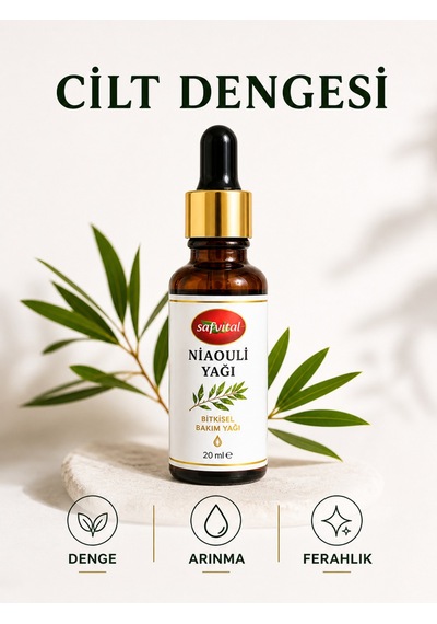 Niaouli Yağı 20 Ml Bitkisel Bakım Yağı Cilt Dengeleyici Günlük Kullanım Hafif Yapı Ferahlatıcı Etki