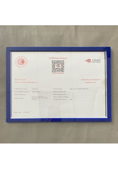 Lacivert Sertifika&diploma Çerçevesi