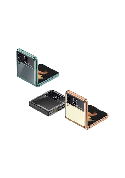 Samsung Uyumlu Galaxy Z Flip 3 Kılıf Zore Kıpta Kapak Koyu Yeşil