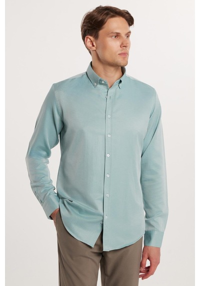 Tudors Erkek Slim Fit Dar Kesim Pamuklu Kolay Ütü Yeşil Düğmeli Yaka Gömlek-31589 Yeşil Tudors Erkek Slim Fit Dar Kesim Pamuklu Kolay Ütü Yeşil Düğmeli Yaka Gömlek-31589 Yeşil