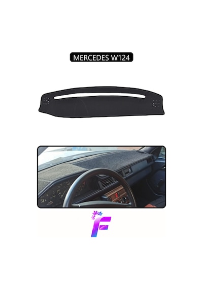 Mercedes W124 Uyumlu Torpido Örtüsü Yansıma Önleyici Kolay Montaj Tam Koruma H6