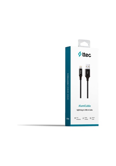 Ttec Alumicable Apple Uyumlu iPhone Şarj Kablosu Siyah