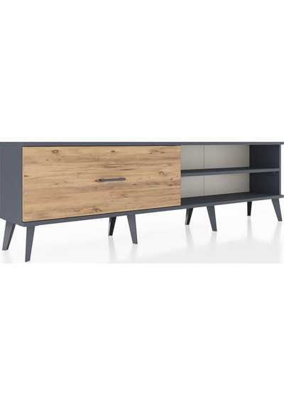 Arges Tv Ünitesi Tek Raflı Tek Çekmeceli 176x30x51 Antrasit-antrasit/çam Antrasıt/atlas Çam Arges Tv Ünitesi Tek Raflı Tek Çekmeceli 176x30x51 Antrasit-antrasit/çam Antrasıt/atlas Çam