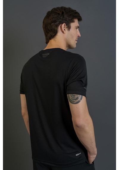 Maraton Regular Erkek Bisiklet Yaka Siyah T-shirt Siyah