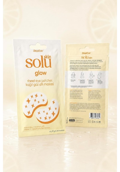 Skin Solu Glow C Vitamini Ve Bitkisel Özlü Kağıt Göz Altı Maskesi Aydınlatıcı Ve Nemlendirici Göz Altı Bakım Bandı 1 Çift