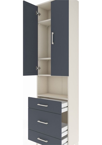 Arges Dolap 4 Raflı 3 Çekmeceli Tek Askılı 60x30x221 Aytaşı-a... Aytaşı