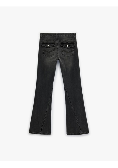 Koton Cepli Yüksek Bel İspanyol Paça Jean Pantolon - Flare Jeans Antrasit 6wal40247md Antrasit Koton Cepli Yüksek Bel İspanyol Paça Jean Pantolon - Flare Jeans Antrasit 6wal40247md Antrasit