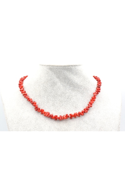 Choker Model Doğal Dal Kırmızı Mercan Kolye Kırmızı
