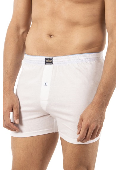 Özkan Underwear Özkan 0041 5'li Paket Erkek %100 Pamuklu Şardonlu Klasik Rahat Kesim Havlu Bel Süprem Penye Boxer Beyaz