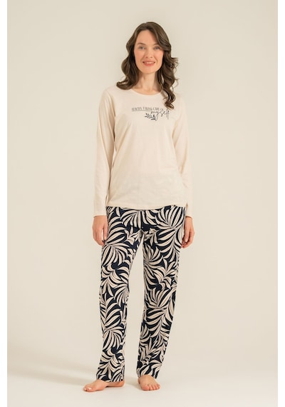 Arnetta Kadın Care Yourself Krem Uzun Kol Pijama Takım Ar3738-s-v2 Ar3738-s-v2