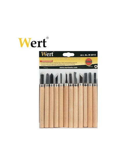 Wert 2512 Ahşap Oyma Bıçak Seti 12 Parça