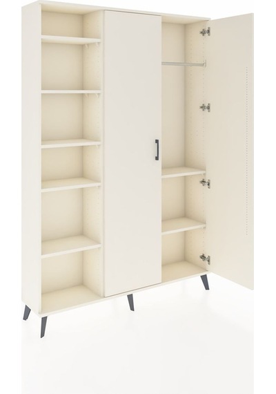 Arges Dolap 7 Raflı 2 Kapaklı Tek Askılı 132x30x195 Aytaşı-ay... Aytaşı