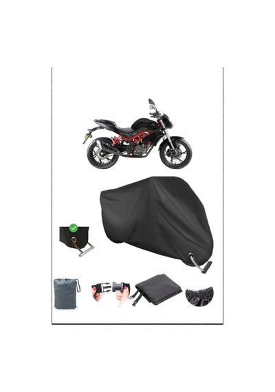 Siyah Benellı Bn125 Dayanıklı Kilit Uyumlu Su Geçirmez Motosiklet Brandası