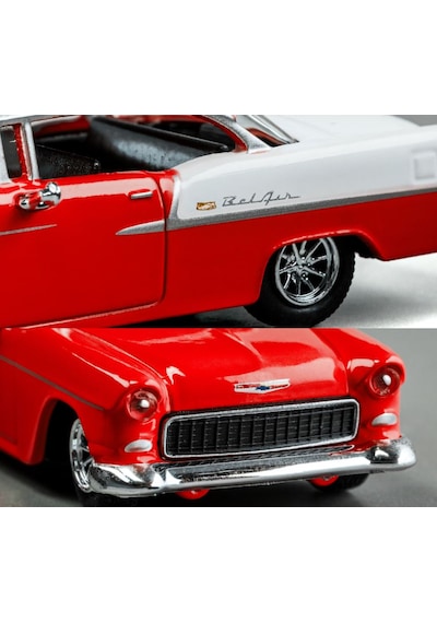 Majorette Collection Chevrolet Bel Air 1955 Model Araç Kırmızı / Beyaz Model Araba