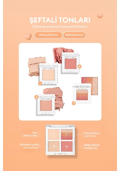 Kişiselleştirilebilir 4'lü Boş Far Paleti Custom Palette Container 4