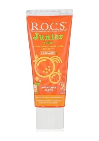 R.o.c.s Junior Çocuklar İçin Bitkisel İçerikli Diş Macunu 6-12 Yaş Meyveli Gökkuşağı 1 X 60 Ml