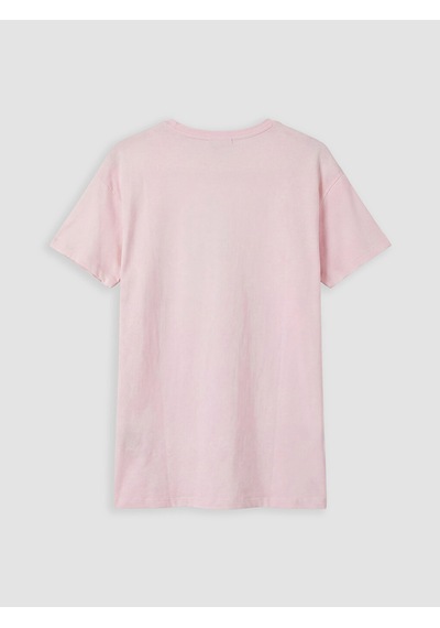 Lcw Everyday Pembe Baskılı %100 Pamuklu Kadın Tişört