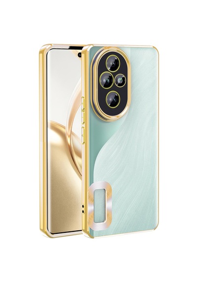 Lexroo Honor 200 Pro Kamera Korumalı Logo Gösteren Omega Tpu Silikon İnce Kılıf - Gold
