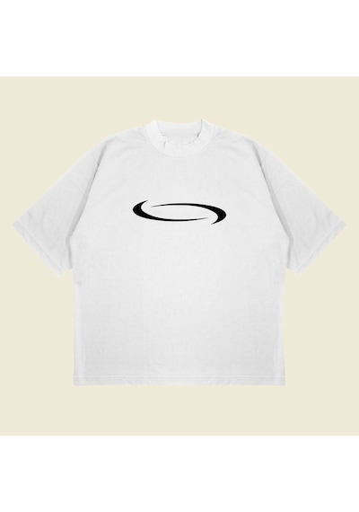 Startmore Mclaren Baskılı Oversize Unisex Pamuklu Nefes Alan Kalın Kumaşlı Beyaz
