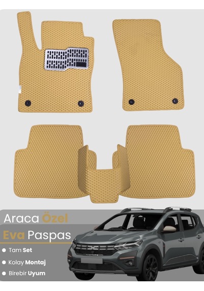 Dacia Sandero Stepway 2020-2025 Uyumlu Eva Paspas Tam Set Araca Özel,su Geçirmez,kolay Montaj