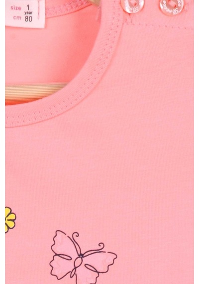 Breeze Kız Bebek Taytlı Takım Tavşan Baskılı Somon (9 Ay-3 Yaş)