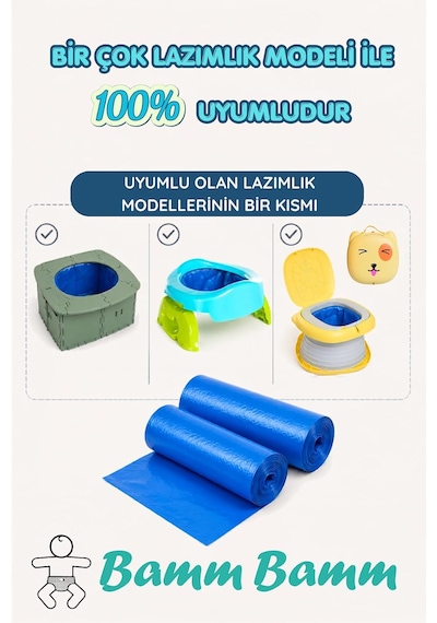 Lazımlık Poşeti - Katlanabilir Çocuk Tuvaleti Lazımlık Yedek Poşeti Çok renkli