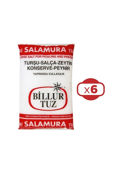 Billur İri Salamura Tuz 3000 Gr X 6 Adet 18 Kg
