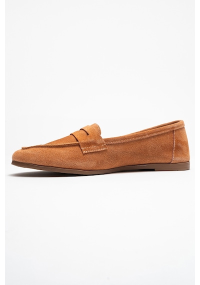 Luvishoes Luvi Shoes F02 Bal Köpüğü Süet Hakiki Deri Kadın Loafer Ayakkabı Ten Rengi