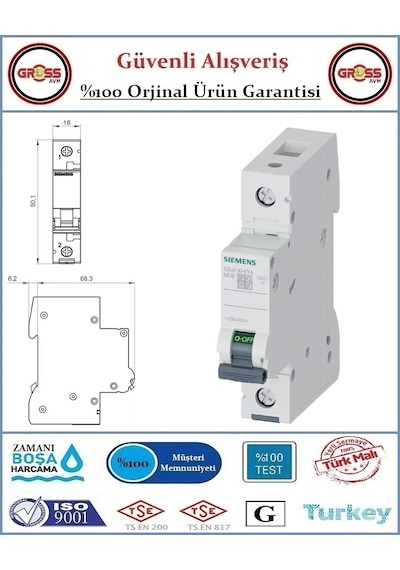 Siemens C - Tipi 3 Amper Otomatik Sigorta